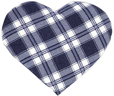 Cojín de semillas de uva (30 x 25 cm, franela), diseño de corazones, color azul