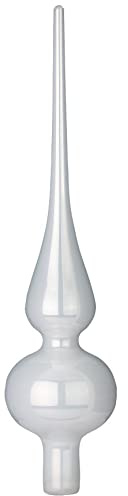 Inge-glas Christbaumspitze 26cm | Weihnachtsbaumspitze aus Glas | Hochwertige Spitze für den Weihnachtsbaum Weihnachten (Weiß Opal | Just White)