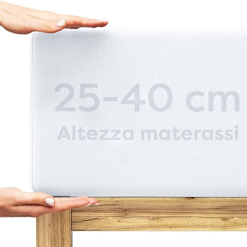 Wolkenfeld Spannbettlaken 200x220cm – 220x240cm – Premium Jersey Baumwolle mit 5% Lycra – Faltenfreies Bettlaken für hohe Matratzen bis 40 cm – Atmungsaktiv & Oeko-TEX Zertifiziert – Weiß