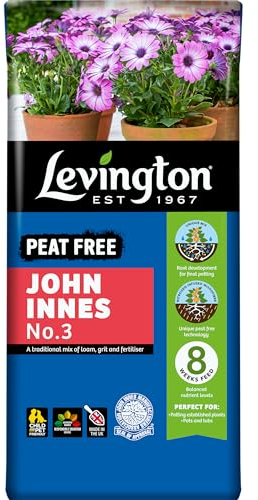 Levington 121130 PEAT FREE John Innes No.3, 25 Litres - Perfect for final potting of plants into Pots or Outdoor Containers, Brown