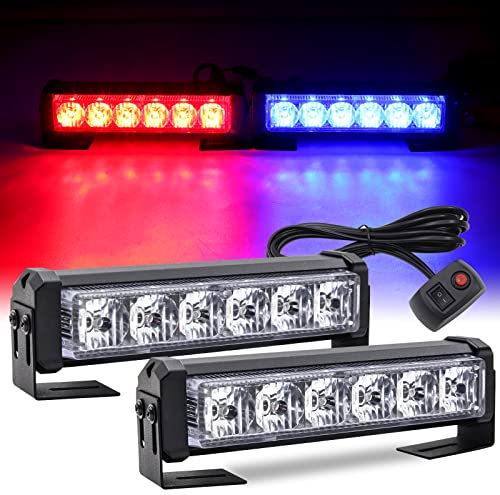 NWpangu LED Stroboscopique d' Urgence Avertissement Lumière Barre 12V 24V avec Bouton Interrupteur, Lumière Clignotant Universal pour Voiture Camion Police Ambulance Moto