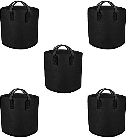 Generisch Stofftopf - Atmungsaktive Blumen Kübel - Textil Pflanzsack (5er Set) (55 Liter / 15 Gallonen)