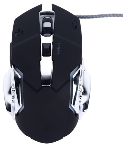 Elprico Ratón para Juegos RGB, Ratón con Cable de 10000 dpi con dpi Ajustable, Alta Sensibilidad, Ratón para Juegos Silencioso y Estable Programable por USB para Computadoras,
