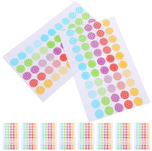 SEWACC 10 Blatt Lochverstärkungsaufkleber 0. 5 Papierordner-Schutzetiketten Für Gelochte Seiten In Verschiedenen Designs