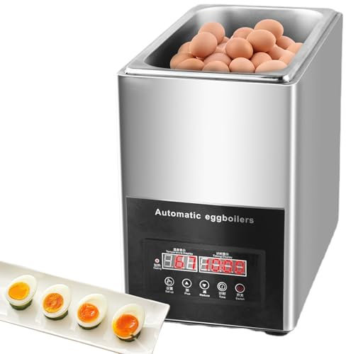 800W Egg Boiler Cooker Commercial Large Capacity 50-Egg Boiler, Automatic Half-Boiled Egg Soft-Boiled Egg Machine, Soft, Medium, Hard Boiled, Poacher, Egg Poacher