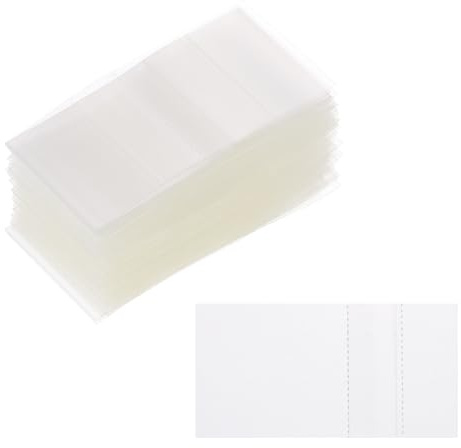 PATIKIL 45x23mm PVC Perforated Shrink Bands, 500Pcs 0.05 mm/2 Mil Thickened Heat Shrink Seal Wrap Fit for 3/4-1 Cap Diameter Essential Oil Bottles Jars Cans Tin, Clear