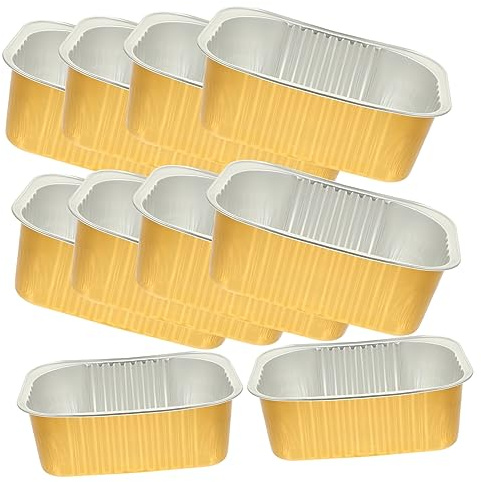 SHOWERORO Contenitori Per Alimenti in Alluminio Addensato 10 Pezzi, Scatole Compatte Per Dolci Resistenti Alte Temperature, Confezione Multifunzionale Per Cucina, Barbecue, Picnic e Uso Domestico