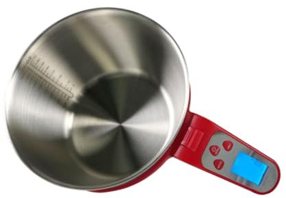 JISADER Balance numérique pour la Cuisine, capacité de 11 LB/5 kg, avec Bol et Tasse à mesurer, Rouge