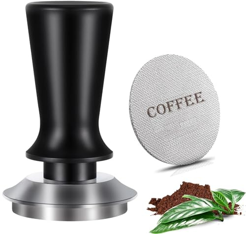53mm Espresso Tamper and Puck Screen Set, Espresso Tamper with Calibrated Spring, Premium Barista Stainless Steel Coffee Tamper with Puck Screen, Espresso Handle Tamper for Espresso Coffee Machine