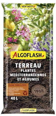 Algoflash Terreau Plantes Méditerranéennes, Agrumes - 40 L, Marron