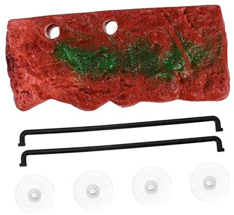 EXAOMBLE Plateforme Flottante pour Tortues Îlot De Baignade Décoratif pour Aquarium avec Rampe Accès Espace De Nourriture pour Animaux Aquatiques
