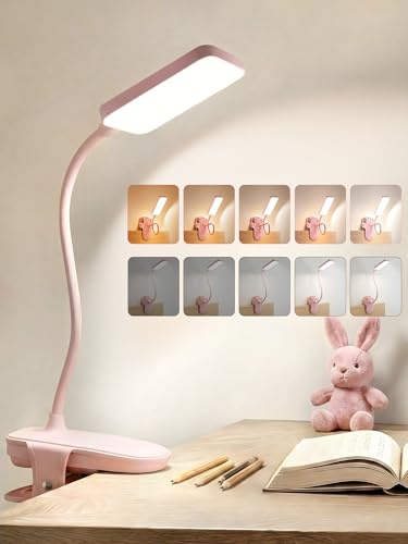 ReinHoo Lampe de Chevet Enfant,9 Luminosité+5 Couleurs Lampe de Bureau LED