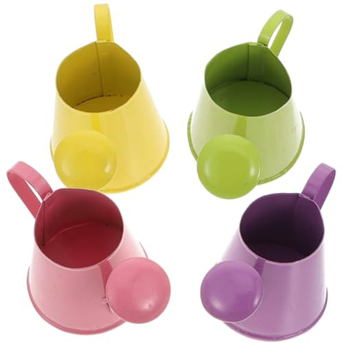 FUTUREORYY 4piezas Mini Regadera para Plantas Flores y Jardinería De Metal Enseñanza