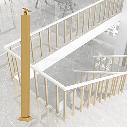 Balustrade carrée pour terrasse - Poteaux de balustrade de 4,1 cm pour escaliers, porche, intérieur et extérieur - Kit de montage au sol réglable avec vis et connecteurs