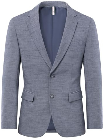 PJ PAUL JONES Kavajer för män smart casual 2 knappar kostym jackor linne blazer, Ljusgrå, S