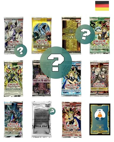Yu-Gi-Oh! Mystery Booster Pack Bundle - 10 zufällige Booster Packs - Deutsch - Yugioh - mit RC-Fieldcenter