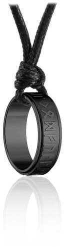 Jovivi Men's Necklaces Viking Jewellery Gifts for Men Dad Boyfriend,Mens Engraved Viking Runes Band Ring Pendant Adjustable Necklace Gift For Men Him Daddy Husband Birthday Fathers Day