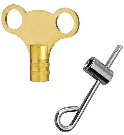 2 Piece Radiators Key,Radiator Bleeds Key,Radiator Keys Bleed Keys UK,Solid Brass,Hex & Towel Radiators Bleeding Tools for Plumbers and Home Use for Heating Upkeep Air Vent