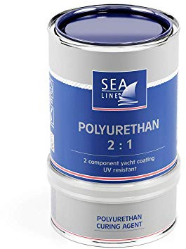 SEA-LINE Premium Polyurethan Lack | 2K Yachtlack & Bootslack Topcoat | Hochglanz, Kratzfest & UV-Beständig | Für GFK, Stahl, Alu & Holz | Überwasser Deckanstrich