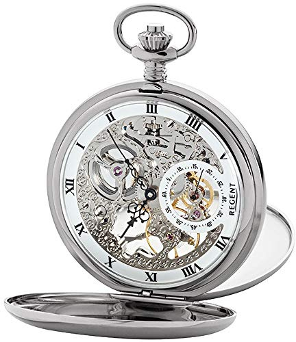 Regent Unisex-Armbanduhr Analog Handaufzug One Size, Silber