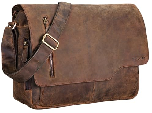 STILORD Ledertasche für Herren braun - Aktentasche mit 15.6 Zoll Laptopfach - Frauen & Männer Business-Tasche für Office, Uni & Büro - Umhängetasche 'Marlon'