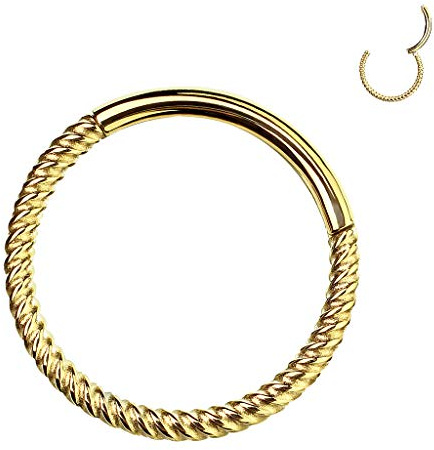 Piersando Universal Piercing Segmentring Scharnier Clicker geflochten Septum Tragus Ohr Nase Lippe Brust Intim