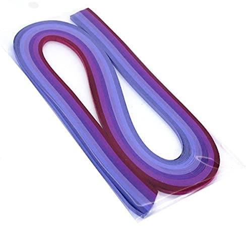 ODETOJOY Quilling Papierstreifen Farbverlauf 5mm lila, Bastelpapier Filigrana Farbrampen chromatisch Crescendo, 120 Stück Länge 54cm