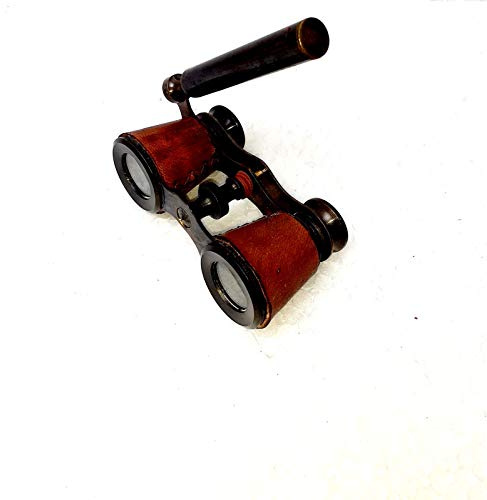 Ganga Nautical Fernglas mit Ledersicherheitsabdeckung, antiker Stil, 10,2 cm, Vintage-Teleskop