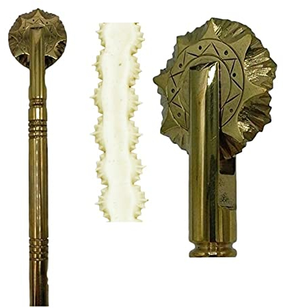 Professional Cooking Rotella tagliapasta sardo su rudigliu Artigianale in Ottone Massiccio n.04