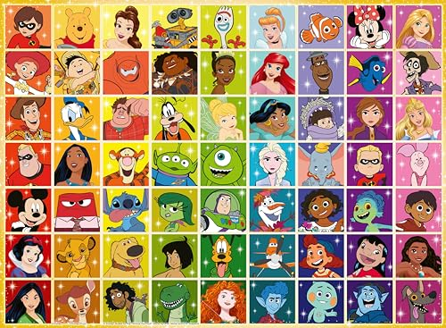 Ravensburger Disney Pixar Disney & Pixar Colour Palette Jigsaw Puzzles for Kids Age 6 Years Up - 100 Pieces XXL - Gifts for Children