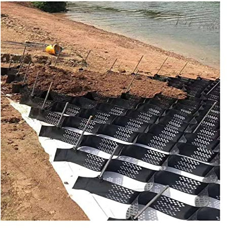 QWEASDF 5cm/2in Geo-Raster für Stützmauern, HDPE-Geo-Gitter, Raster für Stützmauern, Schwerlast-Geogitter für Terrassen, Schuppen, Hänge, Wege und Parkplätze,5 * 10m(16.4 * 32.81ft)