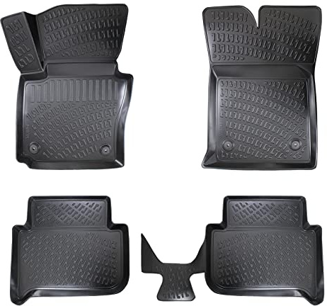 fussmattenprofi.com 3D Auto Gummimatten Set für VW Touran Baujahr 2003-2015 | Extra Hoher Rand 5cm Allwetter Geruchlos rutschfest Gummifußmatten Fussmatten TPE