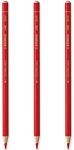 STABILO All Aquarell-Effekt-Bleistifte Stifte, 3 Stück, Rot