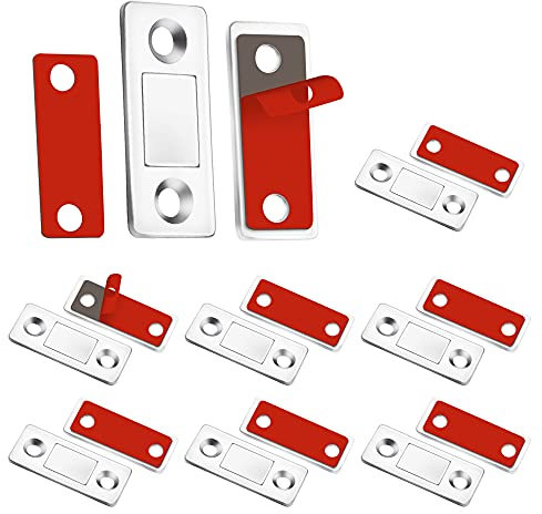 8 Pack Ultra Thin Magnetic Door Catch with Screws, Drawer Magnet Catch for Kitchen Closet Door Closing Magnetic Door Catch Closer (8 Pack)
