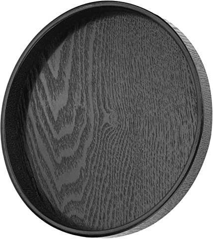 CHICIRIS Serviertablett, Tee-Tablett aus Holz, Rundes Holz-Tee-Kaffee-Snack-Serviertablett, Restaurant-Tablett, Home-Küche-Esstablett [30 cm] (30cm)