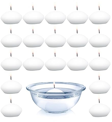 Schwimmkerzen 20 Stück - Weiß/Hochwertige Qualität | pajoma