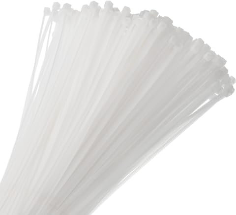 sourcing map 500pcs 150mm/6 22 Lbs Cable Zip Ties Self-Locking Small Nylon Cable Tie Wraps 4mm for Cord Management, White