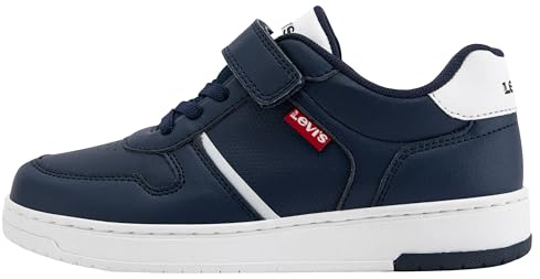 Levi's Unisex Kick Top Velcro Elastic Lace Basket, Navy Blue, 28 EU