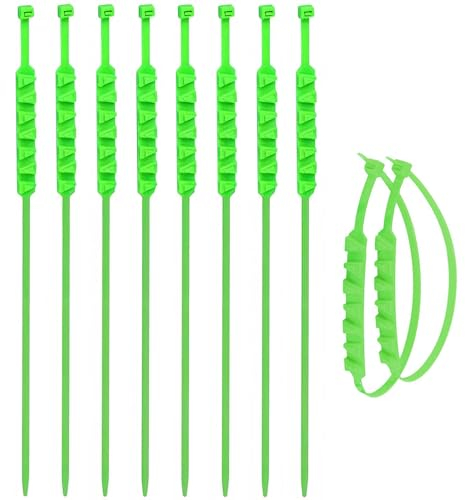 MMDOCO Chaînes à Neige, 10 Pcs Chaîne de Pneu Réutilisable pour Moto, Chaînes Neige Réglable Compatible, Serre-câbles pour Moto, Voiture, Vélo (Vert)
