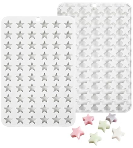 TUKE Silikonformen in Lebensmittelqualität, Sternform, Backform, antihaftbeschichtet, für Schokolade, Süßigkeiten, Gelee, Eiswürfel, Muffin (Stern A)