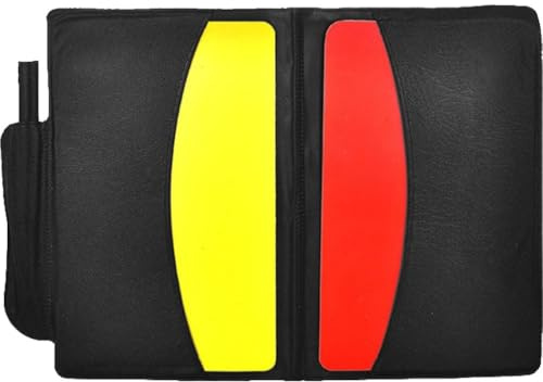 HiyyFloy Set di Carte per Arbitro. Libretto di Registrazione per Arbitro di Calcio in Pelle. Arbitro di Avvertimento. Cartellini Rossi E Gialli. Attrezzatura Calcio con Portamatite