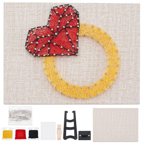 INFUNLY Anillo de bricolaje, anillo de compromiso, kits de arte de cuerdas 3D para adultos, 8 x 6 cuerdas del arte, kit de arte de uñas fácil de hacer para principiantes con instrucciones para la