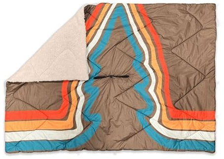 OLPRO Insulated Outdoor Blanko Plush Sherpa Fleece Lined Poncho, Cape and Blanket (Vivid Spruce), perfect for camping, vanlife and festivals