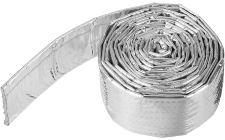 QUARKZMAN Guaina Riscaldamento Aluminizzata 3/4 ID x 5,9ft Alluminio Metallo Fibre Vetro Riscaldamento per Linee Carburante Cavi Elettrico Cablaggio