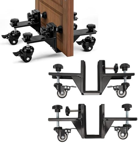 2pcs Steel Door Panel Cart with 360 Degree Swivel Wheels, Strong Load Bearing Door Mover Heavy Duty Load Bearing Trolley