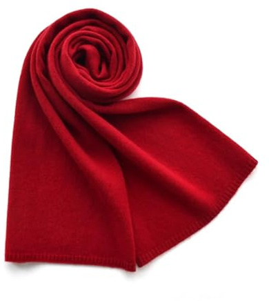 WENH Roter Wollschal Damen Winter Warm Gestrickte dünne Schals Frau Kleine kurze Schals Damen