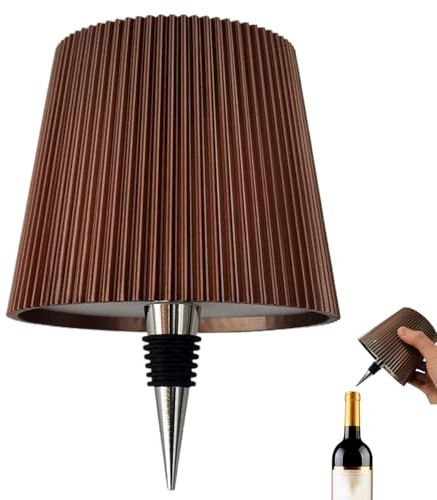 Generico Lampada Bottiglia LED, Lampada Ricaricabile per Bottiglia Senza Fili Tattile con Luce Dimmerabile per Ristorante, Casa, Bar, Ufficio (Marrone, 1 pezzo)
