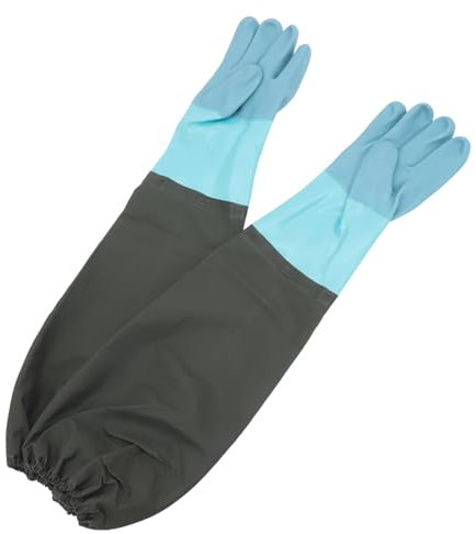 JEWEDECO 1 Paar Ellenbogenlange Gummihandschuhe Strapazierfähig Für Reinigung Und Gartenarbeit Schutzhandschuhe Für Damen Und Herren