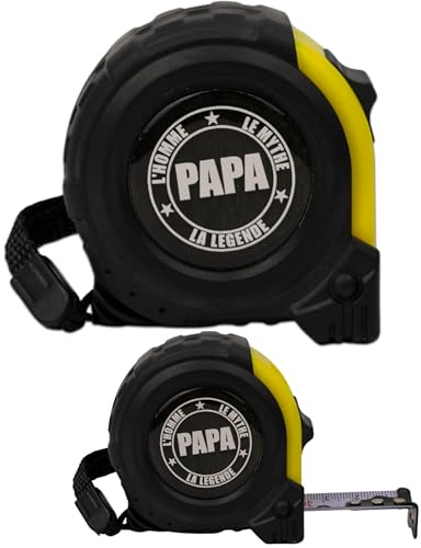 ERNESTINE - Mètre ruban je t'aime papa - cadeau fête des pères et fête des grands pères - cadeau papa accessoire homme - mètre pliant personnalisable famille - cadeau homme anniversaire Noël naissance