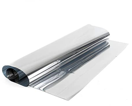 VINTORKY Película para Ventanas Unidireccional de Pet Plata Adhesivo Estático, Protección Solar y Aislamiento Térmico Adecuado para Decoración del Hogar